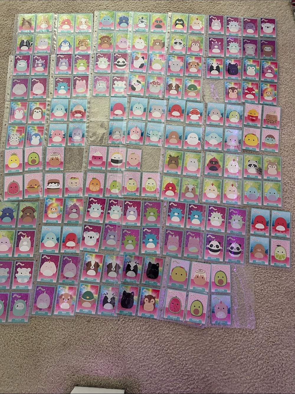 Almost complete series 1 squish mallow
card collection